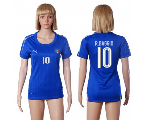 Women's Italy #10 R.Baggio Home Soccer Country Jersey - Click Image to Close